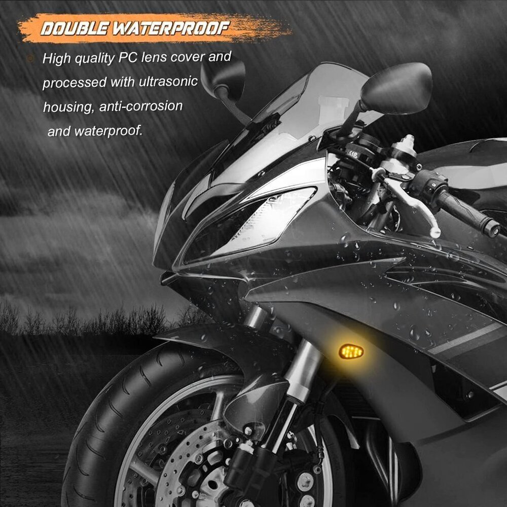 Smoked Flush Mount LED Turn Signal Light Compatible with Yamaha YZF R1 R6 R6S, 1 - Picture 3 of 6